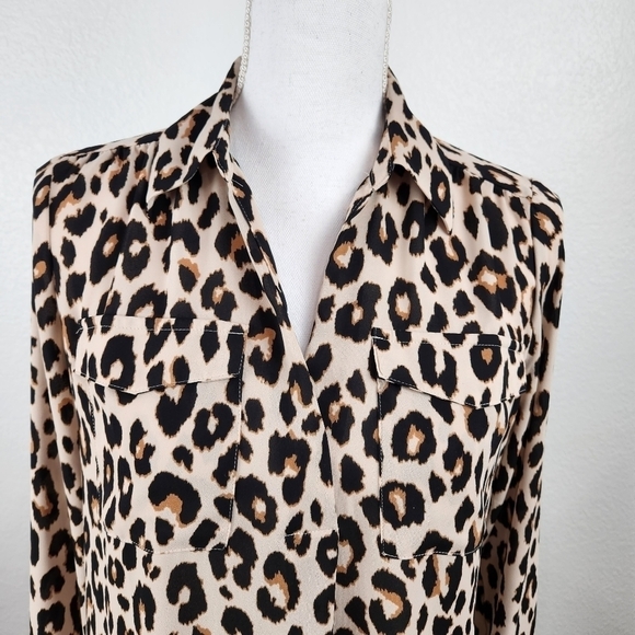 Ann Taylor Petite Leopard Print Tunic Size SP - Picture 2 of 7